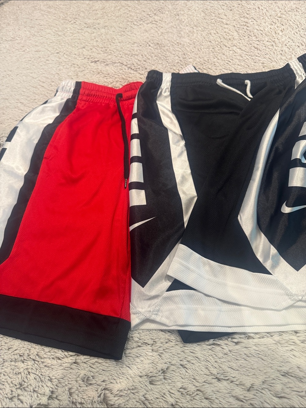 Men’s pre worn Nike Black & White size M & Red Athletic size S Basketball Shorts